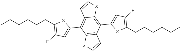 4,8-双(4-氟-5-己基噻吩-2-基)苯并[1,2-B:4,5-B']二噻吩 结构式