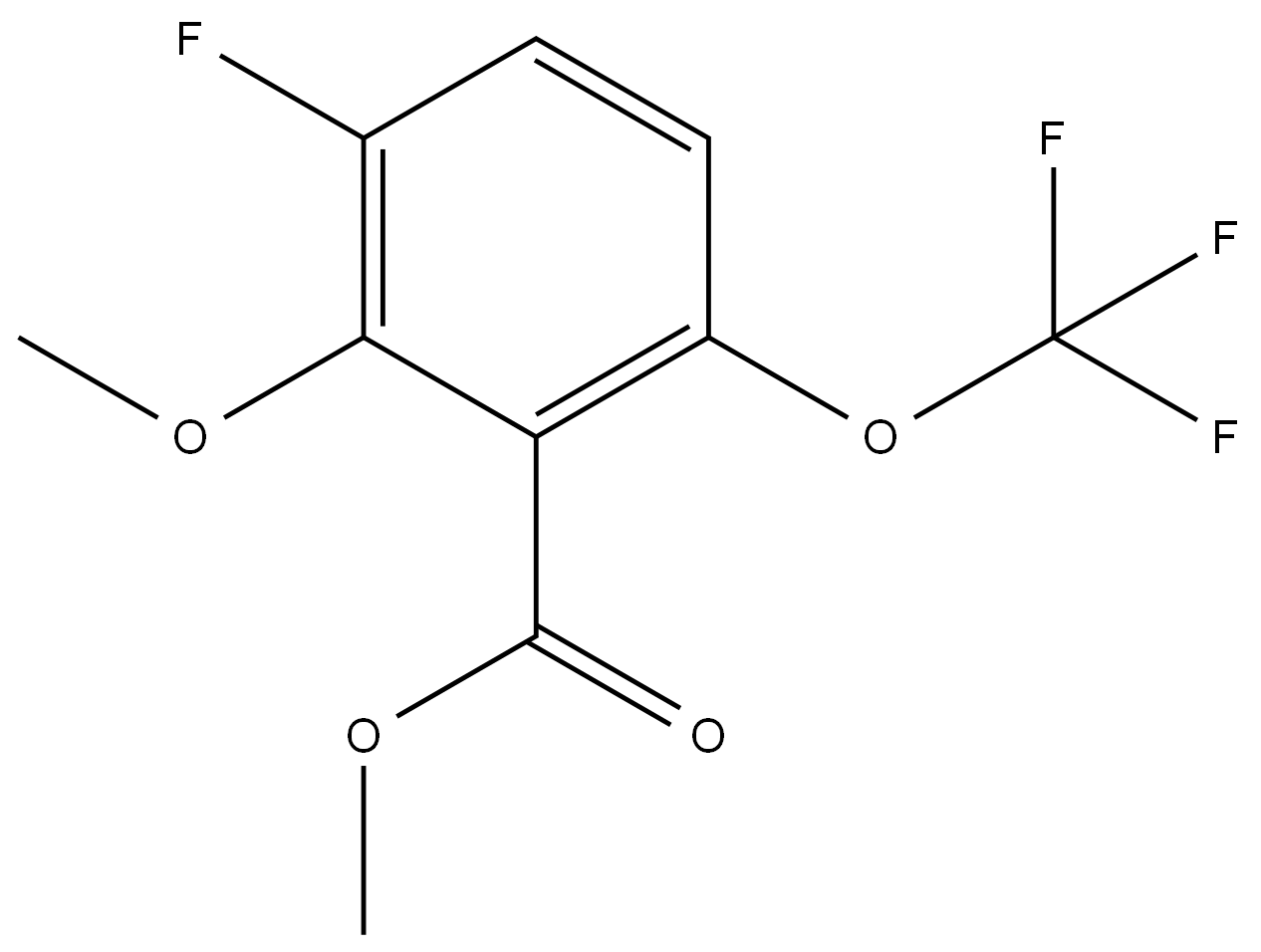 Methyl 3-fluoro-2-methoxy-6-(trifluoromethoxy)benzoate 结构式