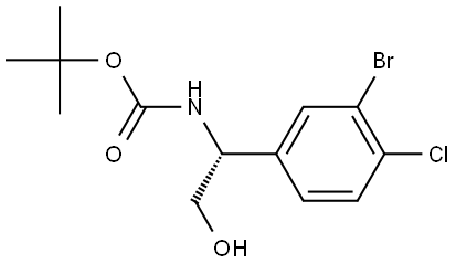 tert-butyl (1-(3-bromo-4-chlorophenyl)-2-hydroxyethyl)carbamate 结构式