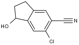 6-氯-1-羟基-2,3-二氢1H-茚-5-腈 结构式
