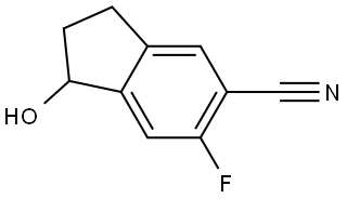 6-氟-1-羟基-2,3-二氢1H-茚-5-腈 结构式