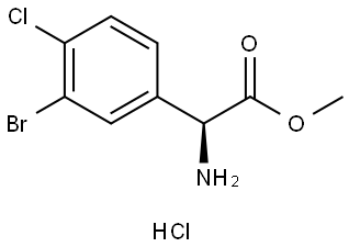 methyl (S)-2-amino-2-(3-bromo-4-chlorophenyl)acetate hydrochloride 结构式