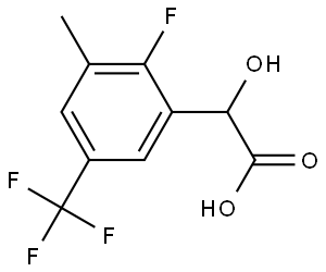 2-Fluoro-α-hydroxy-3-methyl-5-(trifluoromethyl)benzeneacetic acid 结构式