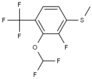 (3-(difluoromethoxy)-2-fluoro-4-(trifluoromethyl)phenyl)(methyl)sulfane 结构式