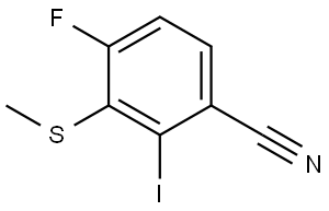4-fluoro-2-iodo-3-(methylthio)benzonitrile 结构式