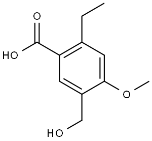 2-Ethyl-5-(hydroxymethyl)-4-methoxybenzoic acid 结构式