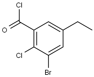 3-Bromo-2-chloro-5-ethylbenzoyl chloride 结构式