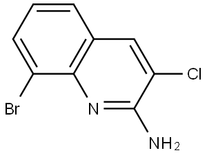 8-bromo-3-chloroquinolin-2-amine 结构式