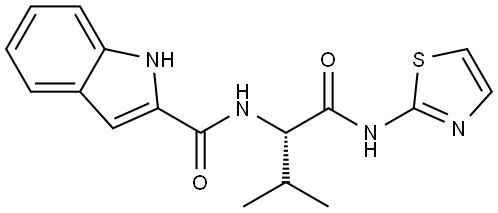 (S)-N-(3-甲基-1-氧代-1-(噻唑-2-基氨基)丁-2-基)-1H-吲哚-2-甲酰胺 结构式