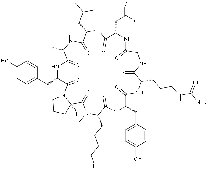 CYCLO(YRGDLAYP(NME)K) 结构式