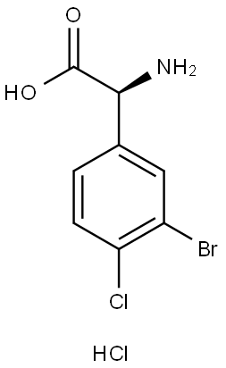 (S)-2-amino-2-(3-bromo-4-chlorophenyl)acetic acid hydrochloride 结构式