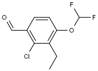 2-Chloro-4-(difluoromethoxy)-3-ethylbenzaldehyde 结构式