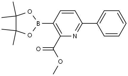 methyl 6-phenyl-3-(4,4,5,5-tetramethyl-1,3,2-dioxaborolan-2-yl)picolinate 结构式