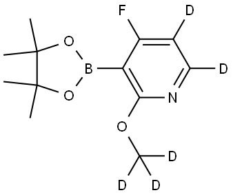 4-fluoro-2-(methoxy-d3)-3-(4,4,5,5-tetramethyl-1,3,2-dioxaborolan-2-yl)pyridine-5,6-d2 结构式