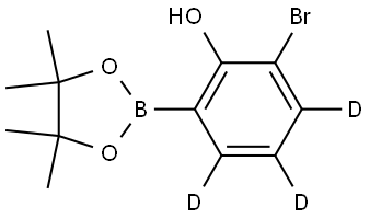 2-bromo-6-(4,4,5,5-tetramethyl-1,3,2-dioxaborolan-2-yl)phen-3,4,5-d3-ol 结构式