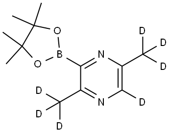 2,5-bis(methyl-d3)-3-(4,4,5,5-tetramethyl-1,3,2-dioxaborolan-2-yl)pyrazine-6-d 结构式