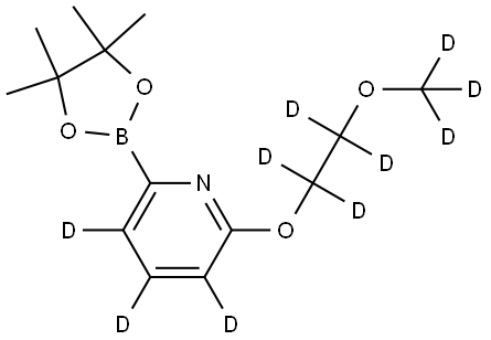 2-(2-(methoxy-d3)ethoxy-1,1,2,2-d4)-6-(4,4,5,5-tetramethyl-1,3,2-dioxaborolan-2-yl)pyridine-3,4,5-d3 结构式