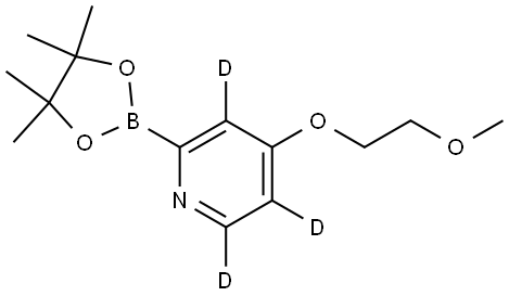 4-(2-methoxyethoxy)-2-(4,4,5,5-tetramethyl-1,3,2-dioxaborolan-2-yl)pyridine-3,5,6-d3 结构式