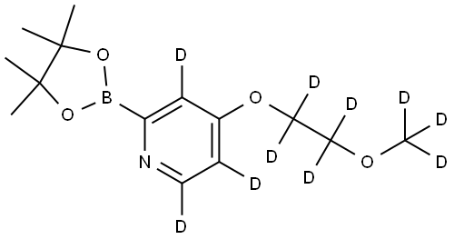 4-(2-(methoxy-d3)ethoxy-1,1,2,2-d4)-2-(4,4,5,5-tetramethyl-1,3,2-dioxaborolan-2-yl)pyridine-3,5,6-d3 结构式