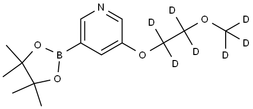 3-(2-(methoxy-d3)ethoxy-1,1,2,2-d4)-5-(4,4,5,5-tetramethyl-1,3,2-dioxaborolan-2-yl)pyridine 结构式