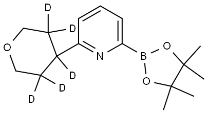 2-(tetrahydro-2H-pyran-4-yl-3,3,4,5,5-d5)-6-(4,4,5,5-tetramethyl-1,3,2-dioxaborolan-2-yl)pyridine 结构式
