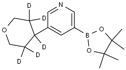 3-(tetrahydro-2H-pyran-4-yl-3,3,4,5,5-d5)-5-(4,4,5,5-tetramethyl-1,3,2-dioxaborolan-2-yl)pyridine 结构式