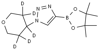 1-(tetrahydro-2H-pyran-4-yl-3,3,4,5,5-d5)-4-(4,4,5,5-tetramethyl-1,3,2-dioxaborolan-2-yl)-1H-1,2,3-triazole 结构式