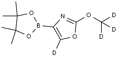 2-(methoxy-d3)-4-(4,4,5,5-tetramethyl-1,3,2-dioxaborolan-2-yl)oxazole-5-d 结构式