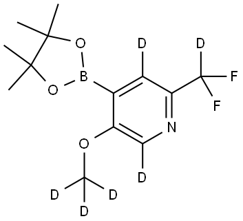 2-(difluoromethyl-d)-5-(methoxy-d3)-4-(4,4,5,5-tetramethyl-1,3,2-dioxaborolan-2-yl)pyridine-3,6-d2 结构式