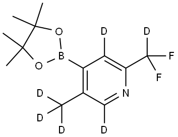 2-(difluoromethyl-d)-5-(methyl-d3)-4-(4,4,5,5-tetramethyl-1,3,2-dioxaborolan-2-yl)pyridine-3,6-d2 结构式