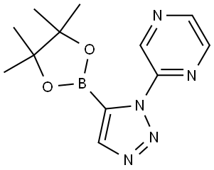 2-(5-(4,4,5,5-tetramethyl-1,3,2-dioxaborolan-2-yl)-1H-1,2,3-triazol-1-yl)pyrazine 结构式