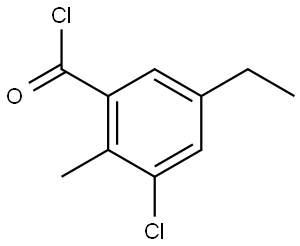 3-Chloro-5-ethyl-2-methylbenzoyl chloride 结构式
