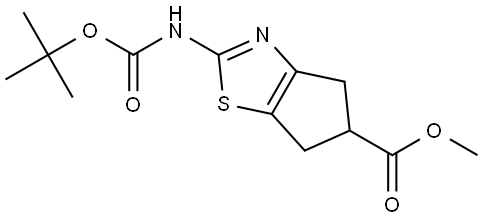 2-(BOC-氨基)-5,6-二氢-4H-环戊并[D]噻唑-5-甲酸甲酯 结构式