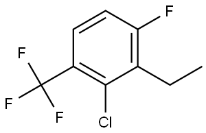 2-chloro-3-ethyl-4-fluoro-1-(trifluoromethyl)benzene 结构式