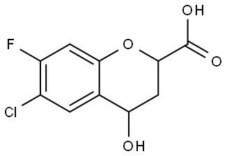 6-chloro-7-fluoro-4-hydroxy-chromane-2-carboxylic acid 结构式