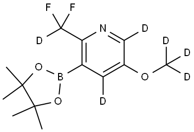 2-(difluoromethyl-d)-5-(methoxy-d3)-3-(4,4,5,5-tetramethyl-1,3,2-dioxaborolan-2-yl)pyridine-4,6-d2 结构式