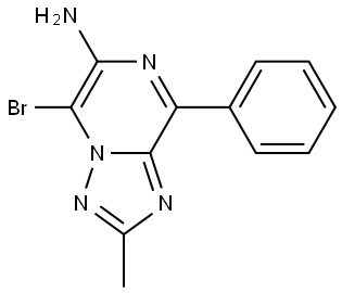 5-Bromo-2-methyl-8-phenyl[1,2,4]triazolo[1,5-a]pyrazin-6-amine 结构式