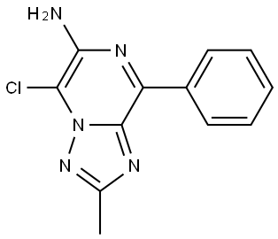 5-Chloro-2-methyl-8-phenyl[1,2,4]triazolo[1,5-a]pyrazin-6-amine 结构式