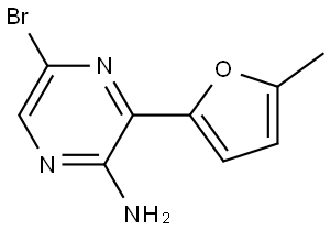 5-Bromo-3-(5-methyl-2-furanyl)-2-pyrazinamine 结构式