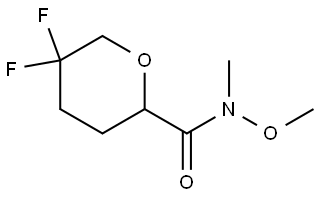 5,5-Difluorotetrahydro-N-methoxy-N-methyl-2H-pyran-2-carboxamide 结构式