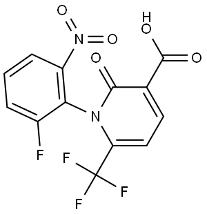 1-(2-FLUORO-6-NITROPHENYL)-2-OXO-6-(TRIFLUOROMETHYL)-1,2-DIHYDROPYRIDINE-3-CARBOXYLIC ACID 结构式