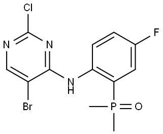 5-溴-2-氯-N-(2-(二甲基磷酰基)-4-氟苯基)嘧啶-4-胺 结构式