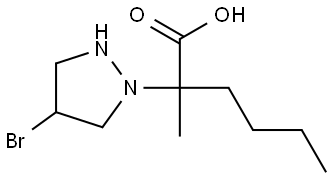 2-(4-溴吡唑I二N-1-基)-2-甲基己酸 结构式