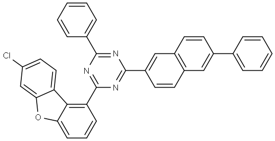 1,3,5-Triazine, 2-(7-chloro-1-dibenzofuranyl)-4-phenyl-6-(6-phenyl-2-naphthalenyl)- 结构式