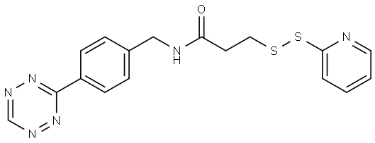 N-(4-(1,2,4,5-tetrazin-3-yl)benzyl)-3-(pyridin-2-yldisulfaneyl)propanamide 结构式