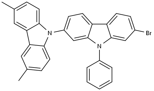 7-bromo-3',6'-dimethyl-9-phenyl-9H-2,9'-bicarbazole 结构式