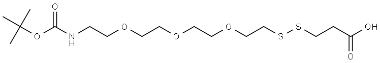 Boc-amino-PEG3-SS-acid 结构式