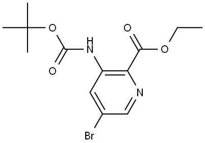 5-溴-3-((叔丁氧基羰基)氨基)吡啶甲酸乙酯 结构式