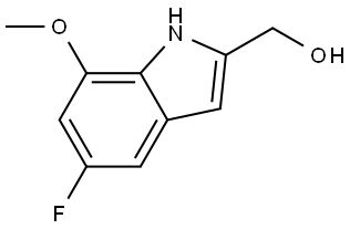 5-氟-7-甲氧基-1H-吲哚-2-甲醇 结构式