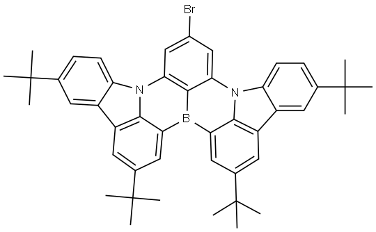 INDOLO[3,2,1-DE]INDOLO[3',2',1':8,1][1,4]BENZAZABORINO[2,3,4-KL]PHENAZABORINE, 10-BROMO-2,5,15,18-T 结构式